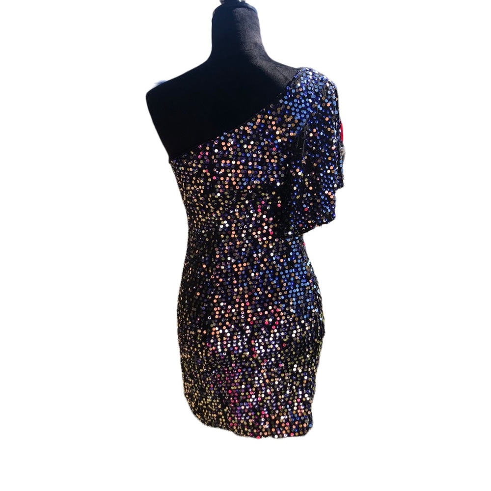 As U Wish One Shoulder Sequin Bodycon Dress size Large - Picture 8 of 14